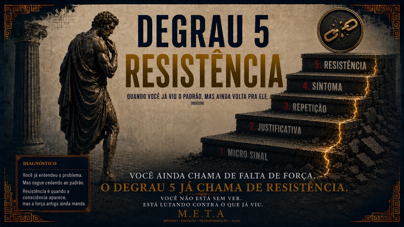 Degrau 5 da Escada dos Sinais: a resistência aparece quando a pessoa já viu o padrão, mas ainda volta para ele